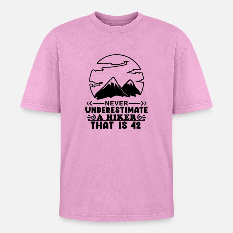42e anniversaire cadeau 42 ans - T-shirt Premium unisexe oversize acid-washed - rose délavé acide