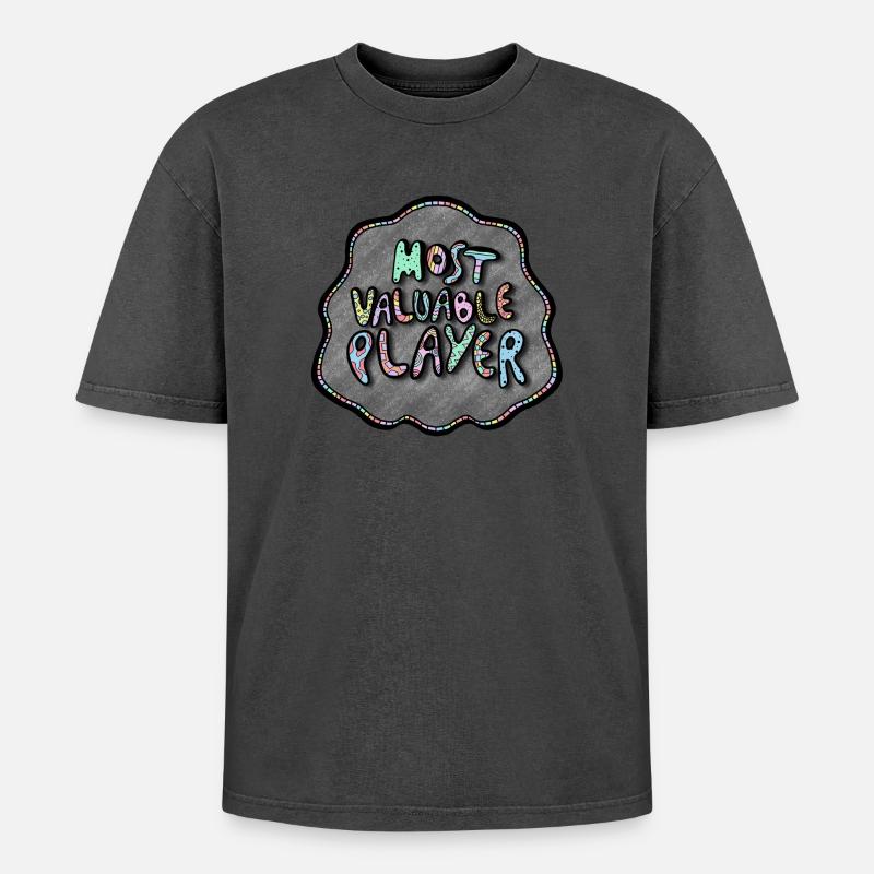 Most Valuable Player Doodle - Oversized Unisex Premium Acid-Washed T-Shirt - undefined