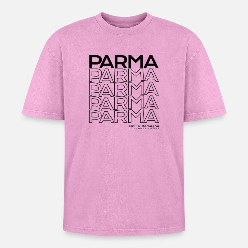 Parma Emilia-Romagna Italy - Oversized Unisex Premium Acid-Washed T-Shirt - acid washed pink