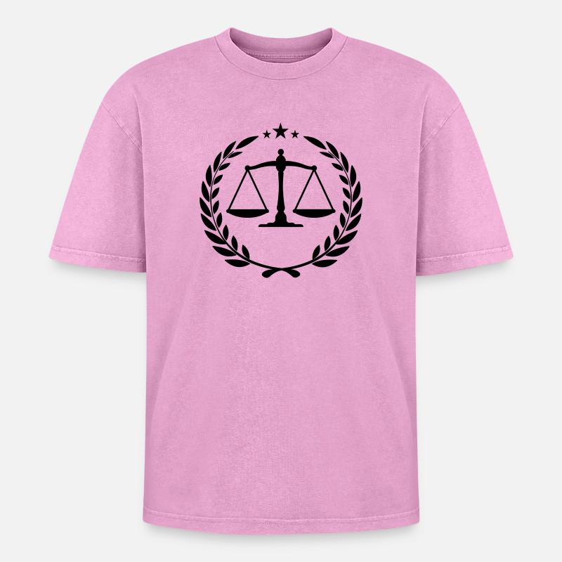 Scale in laurel wreath - Oversized Unisex Premium Acid-Washed T-Shirt - acid washed pink