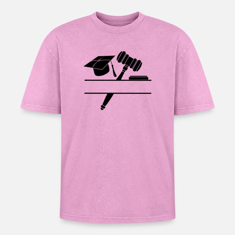 Monogram Richter Anwalt - Oversized Unisex Premium Acid-Washed T-Shirt - Pink Acid Wash