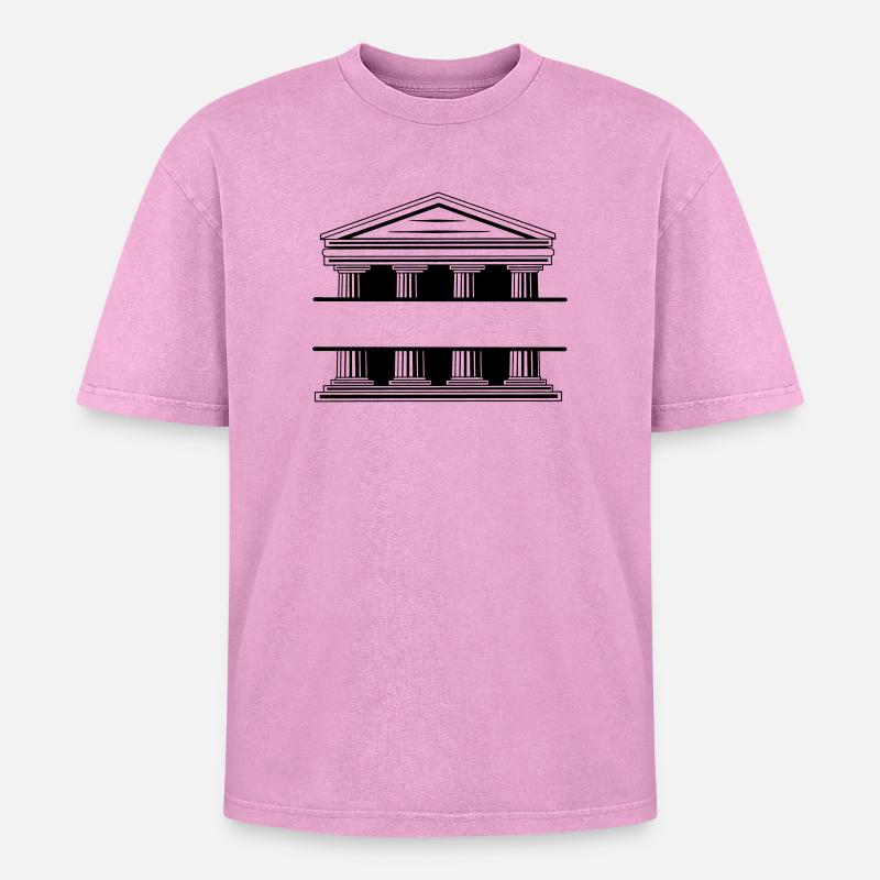 Courthouse monogram - Oversized Unisex Premium Acid-Washed T-Shirt - acid washed pink