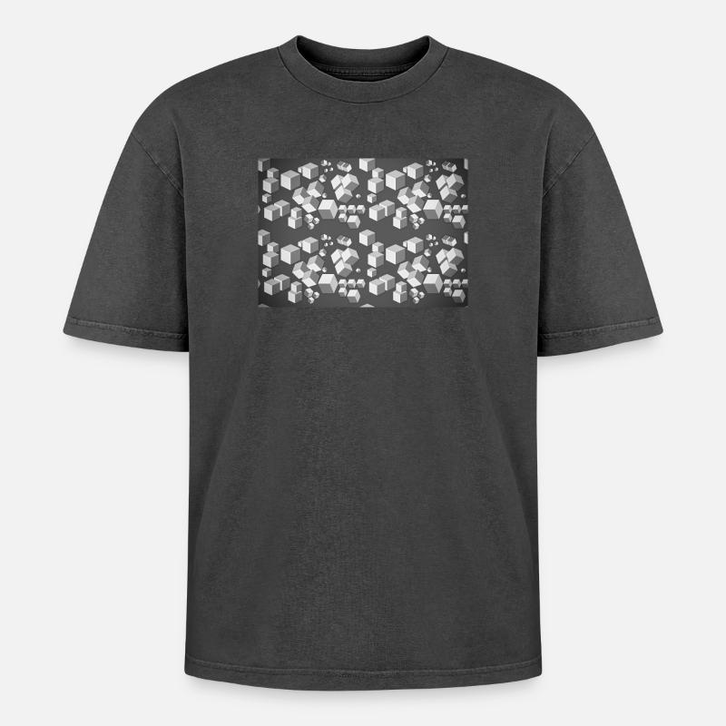 Dekopattern Grau-Weiss - Oversized Unisex Premium Acid-Washed T-Shirt - undefined