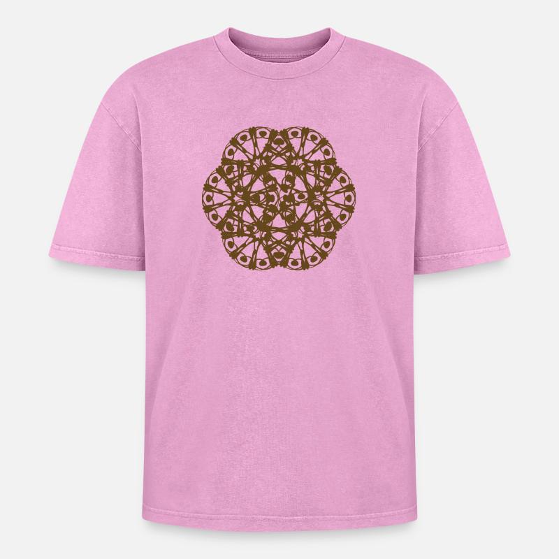 Random pattern RAD rotated - Oversized Unisex Premium Acid-Washed T-Shirt - acid washed pink