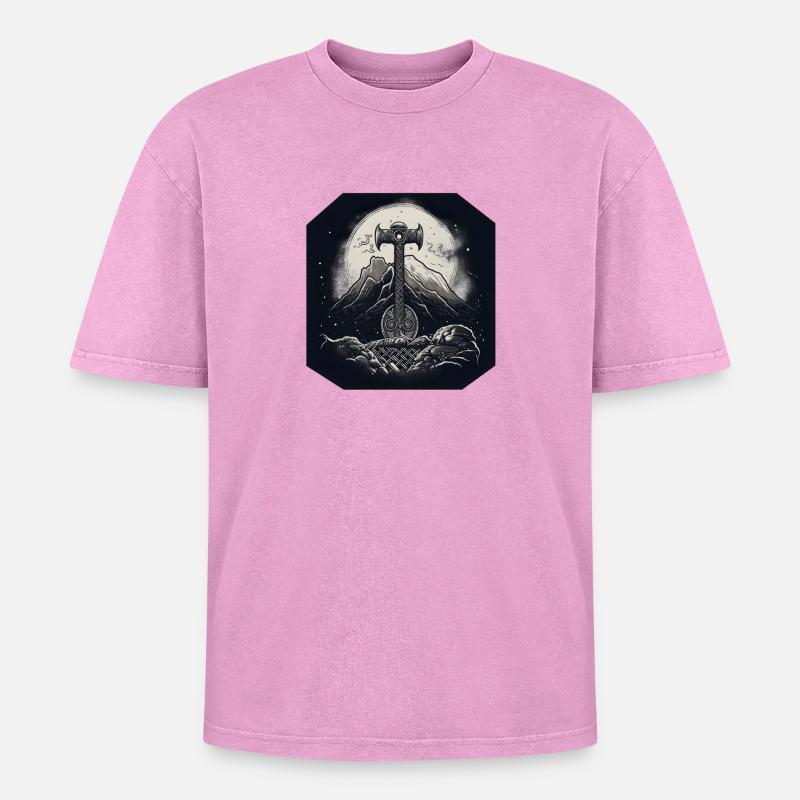 Mjölnir - T-shirt Premium unisexe oversize acid-washed - rose délavé acide