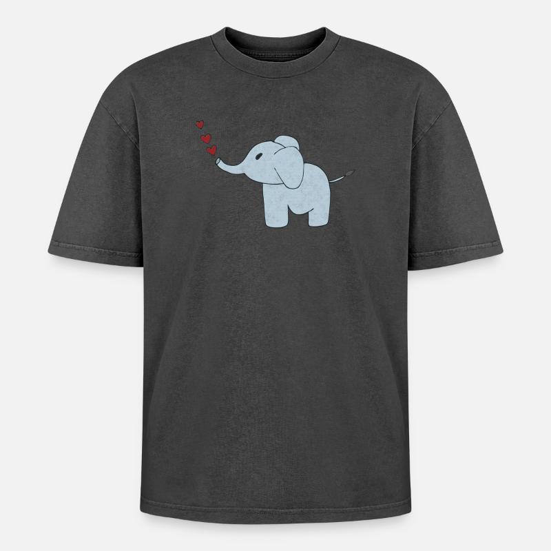 elefant elefantenhaut - Oversized Unisex Premium Acid-Washed T-Shirt - undefined