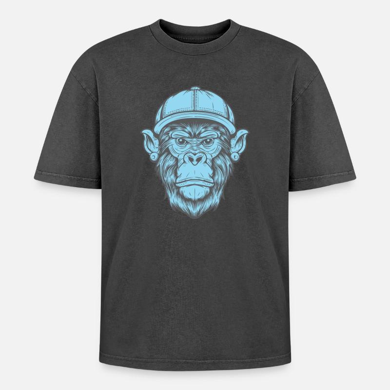Funky Affe - Oversized Unisex Premium Acid-Washed T-Shirt - undefined