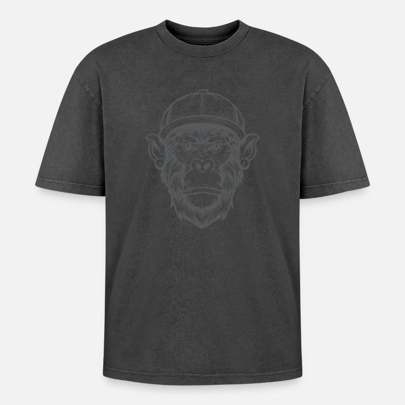 Funky Affe - Oversized Unisex Premium Acid-Washed T-Shirt - Pink Acid Wash