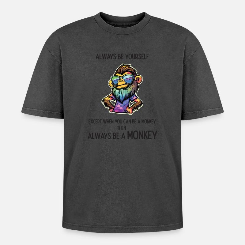 Sei immer ein Affe - Oversized Unisex Premium Acid-Washed T-Shirt - undefined
