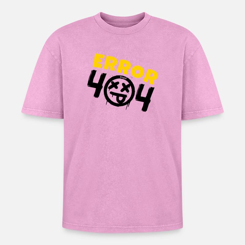 Error 404 Not Found - Oversized Unisex Premium Acid-Washed T-Shirt - acid washed pink