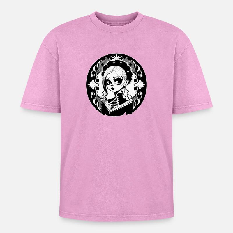 Gothic Witch, Goth Witchcraft - Oversized Unisex Premium Acid-Washed T-Shirt - acid washed pink