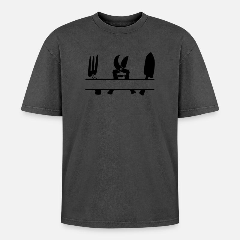 Gartengärtner Werkzeug Textbanner - Oversized Unisex Premium Acid-Washed T-Shirt - undefined