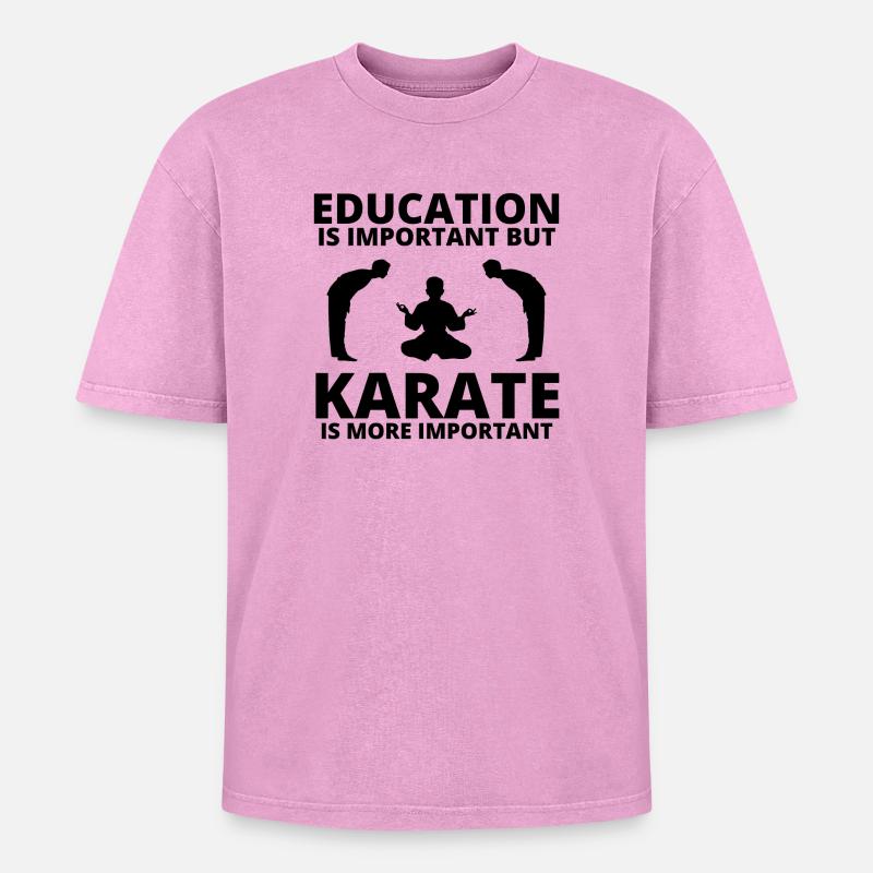 karate, karate fan, karate classes - Oversized Unisex Premium Acid-Washed T-Shirt - acid washed pink