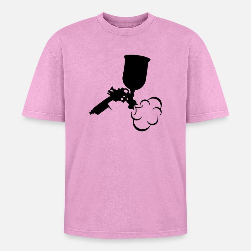 Spraying insulation - Oversized Unisex Premium Acid-Washed T-Shirt - acid washed pink