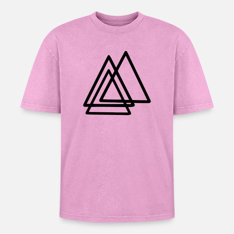 Formes - Triangles - T-shirt Premium unisexe oversize acid-washed - rose délavé acide