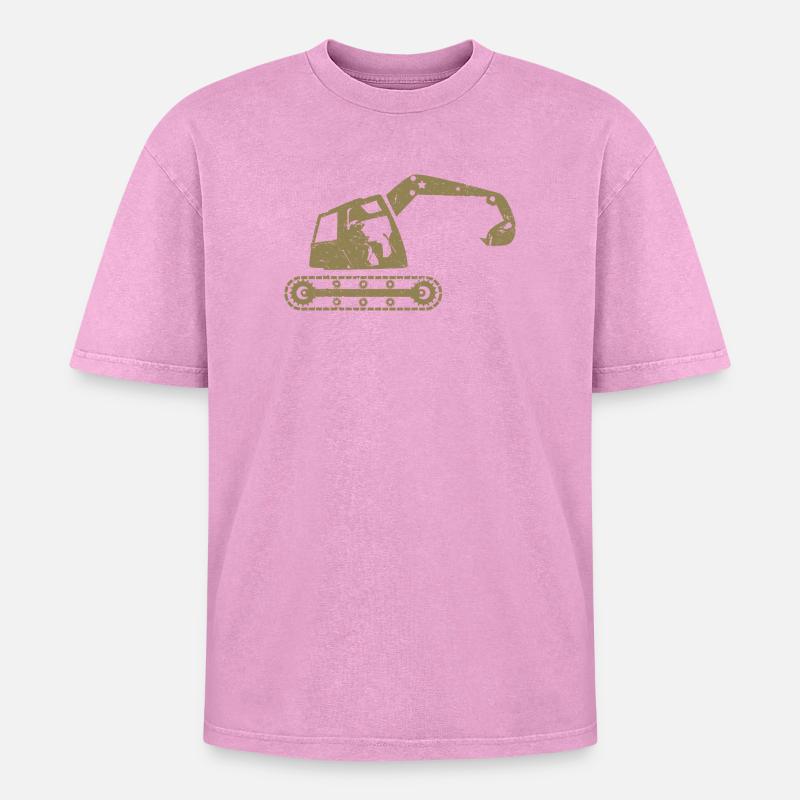 Bagger Baggerfahrer Baugeräteführer – - Oversized Unisex Premium Acid-Washed T-Shirt - Pink Acid Wash