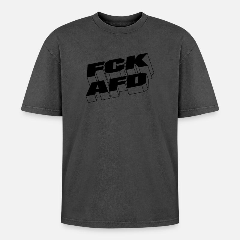 FCKAFD - Oversized Unisex Premium Acid-Washed T-Shirt - undefined