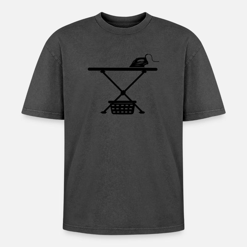 Eisen Srichplak und Wäschekorb - Oversized Unisex Premium Acid-Washed T-Shirt - undefined