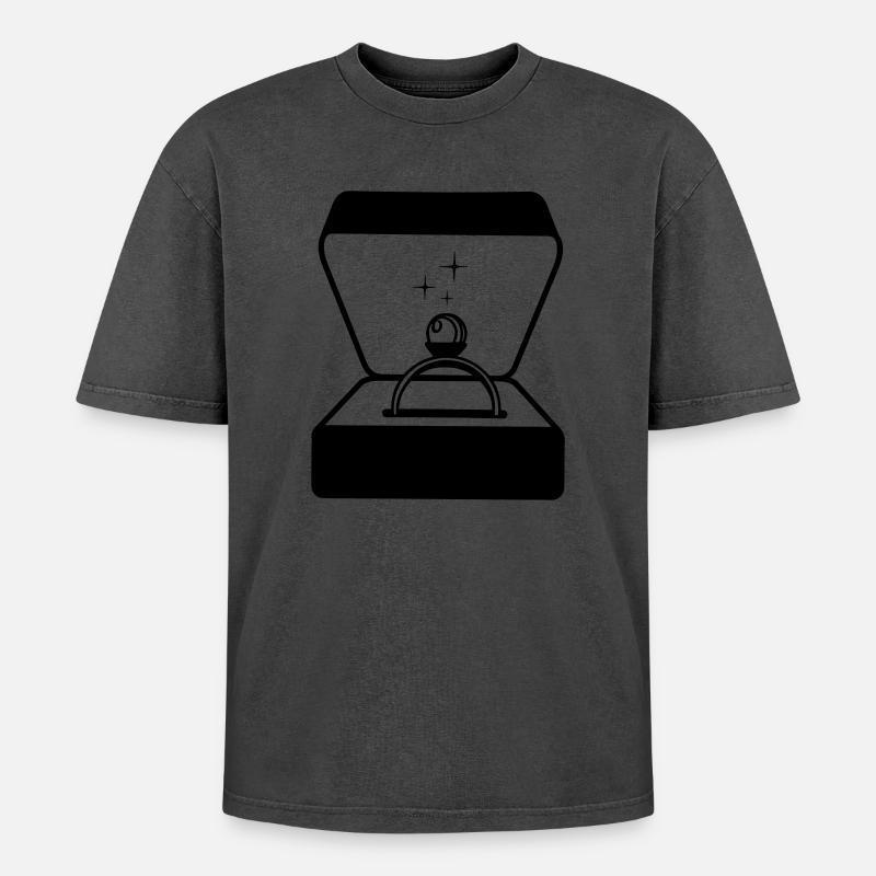 Ring mit Perle in Box - Oversized Unisex Premium Acid-Washed T-Shirt - undefined