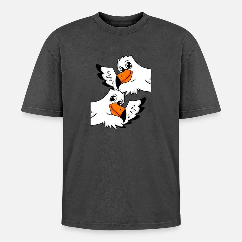 Möwe Gruß Begrüßung - Oversized Unisex Premium Acid-Washed T-Shirt - undefined
