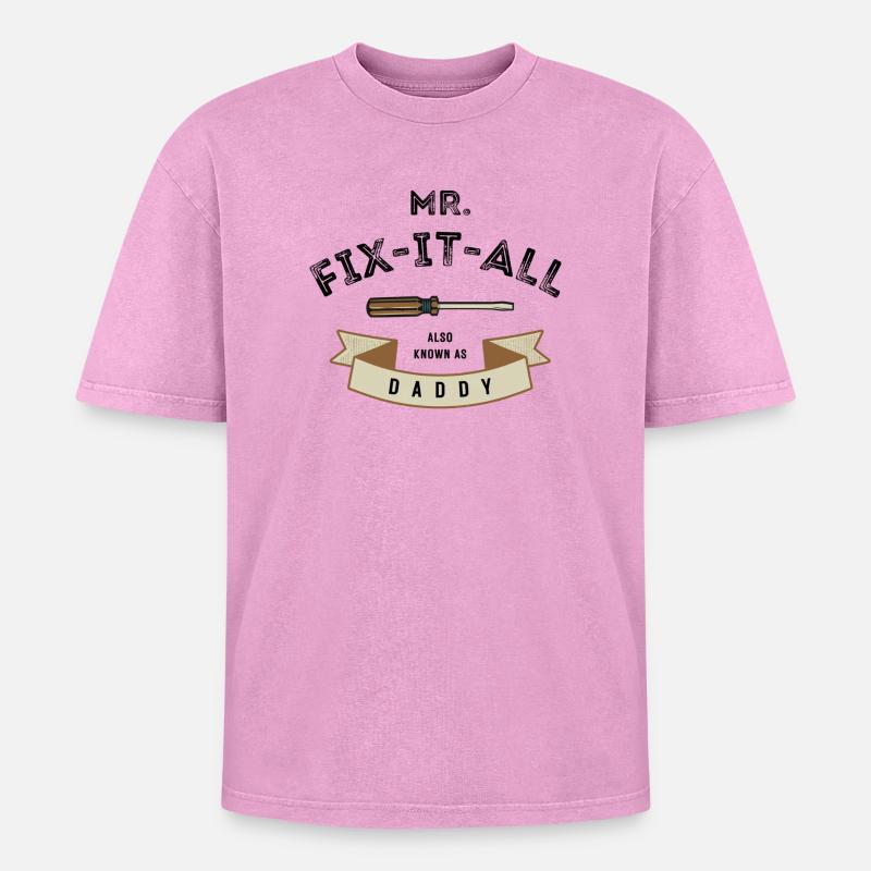 I fix everything - Oversized Unisex Premium Acid-Washed T-Shirt - acid washed pink