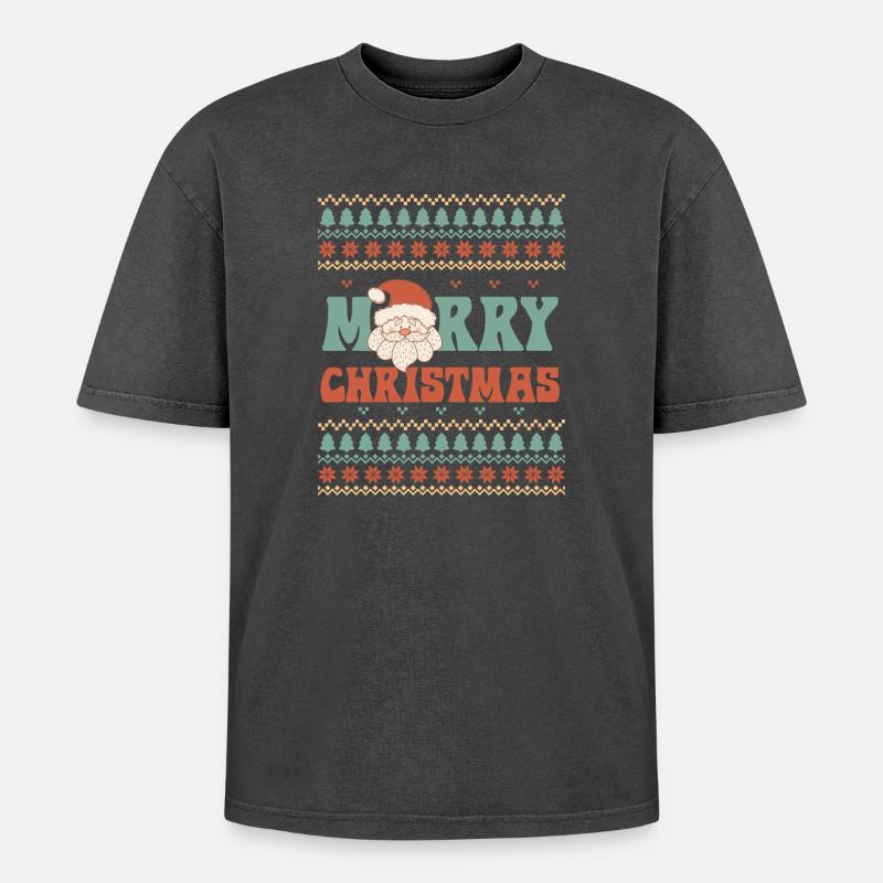 Hässlicher Weihnachtspullover - Oversized Unisex Premium Acid-Washed T-Shirt - undefined