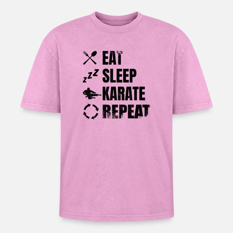 Karateka Routine - Oversized Unisex Premium Acid-Washed T-Shirt - acid washed pink