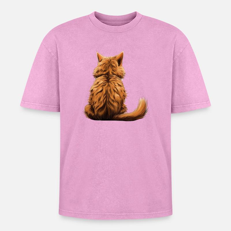 Pixie Bob - Oversized Unisex Premium Acid-Washed T-Shirt - acid washed pink