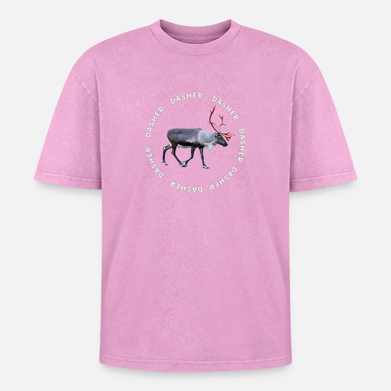 DASHER - T-shirt Premium unisexe oversize acid-washed - rose délavé acide