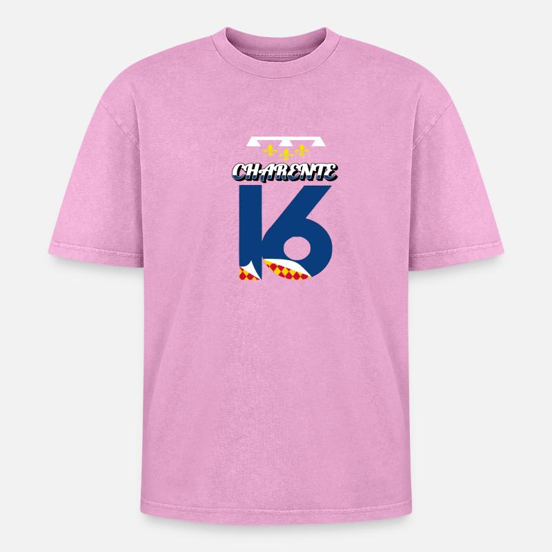 Charente - Oversized Unisex Premium Acid-Washed T-Shirt - acid washed pink