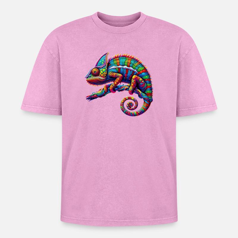 Chamäleon - Oversized Unisex Premium Acid-Washed T-Shirt - Pink Acid Wash