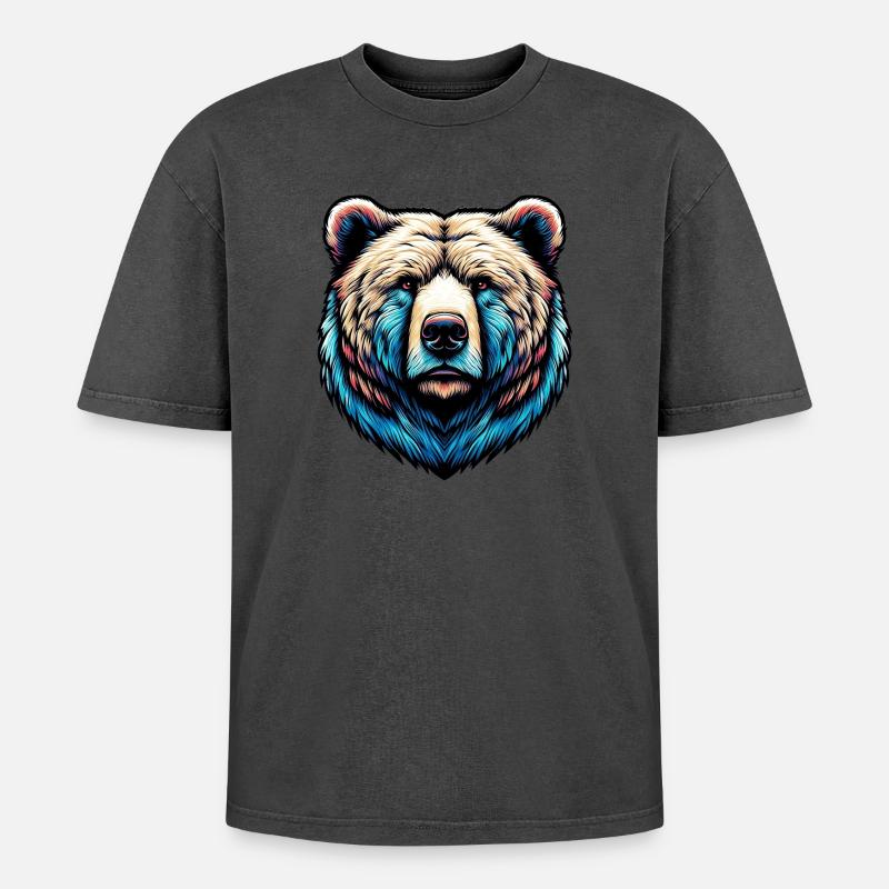 Bär - Oversized Unisex Premium Acid-Washed T-Shirt - undefined