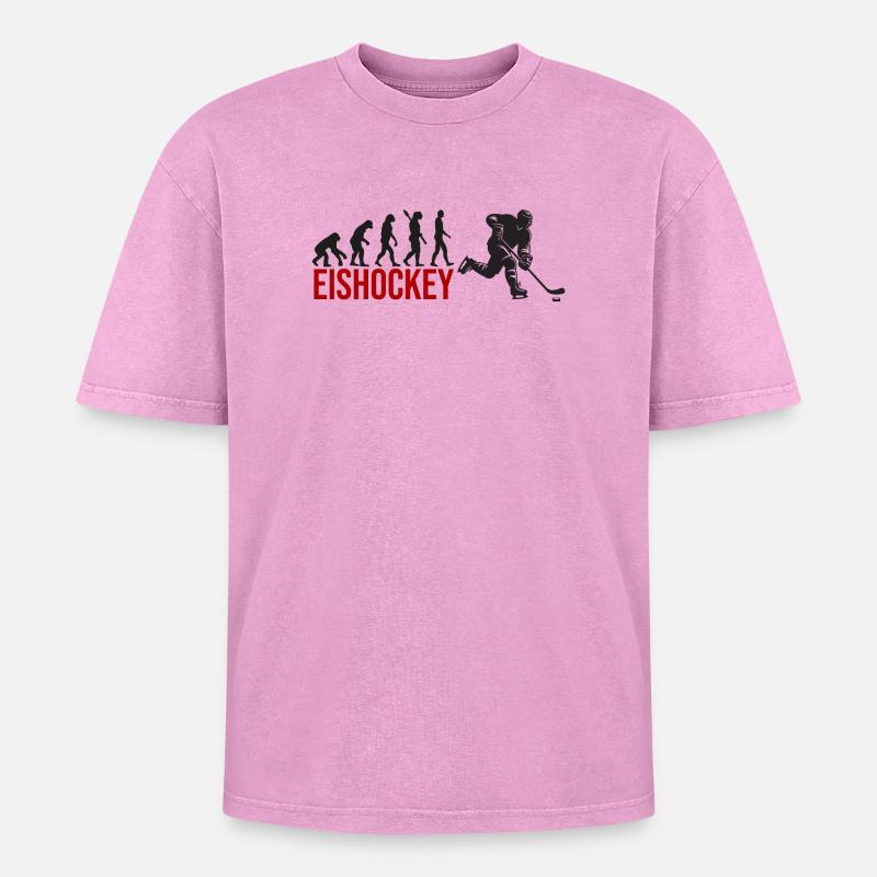 Evolution Eishockey - Oversized Unisex Premium Acid-Washed T-Shirt - Pink Acid Wash