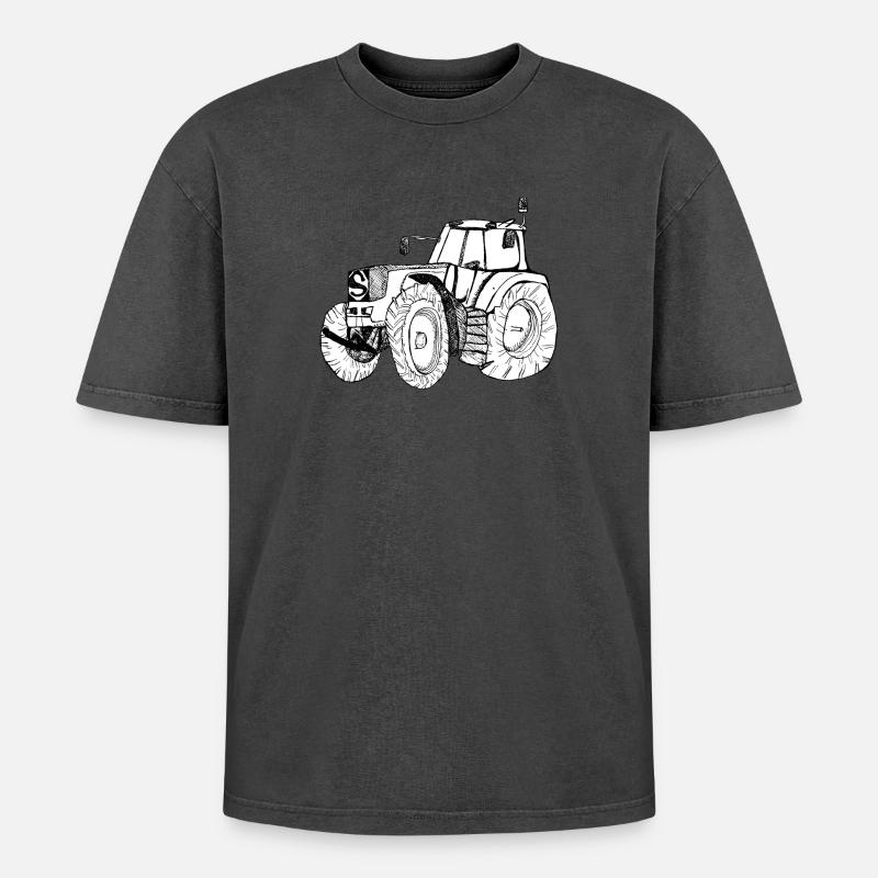 Tractor - Oversized Unisex Premium Acid-Washed T-Shirt - undefined