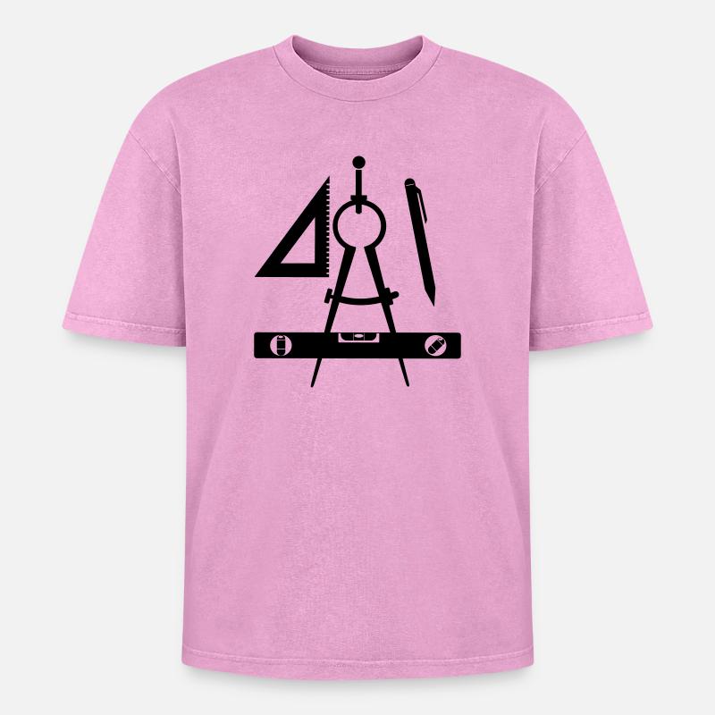 Architect logo - Oversized Unisex Premium Acid-Washed T-Shirt - acid washed pink