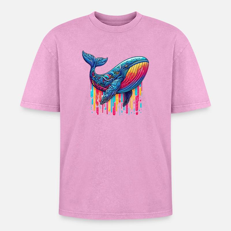 Wal - Oversized Unisex Premium Acid-Washed T-Shirt - Pink Acid Wash