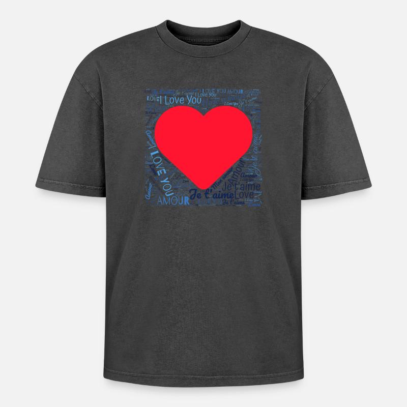 HERZ - Oversized Unisex Premium Acid-Washed T-Shirt - undefined