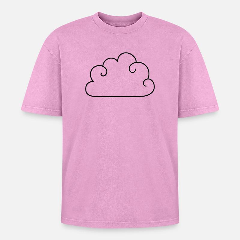 Cloud - Oversized Unisex Premium Acid-Washed T-Shirt - acid washed pink