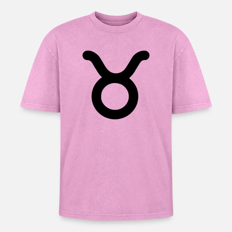 Sternzeichen Stier - Oversized Unisex Premium Acid-Washed T-Shirt - Pink Acid Wash