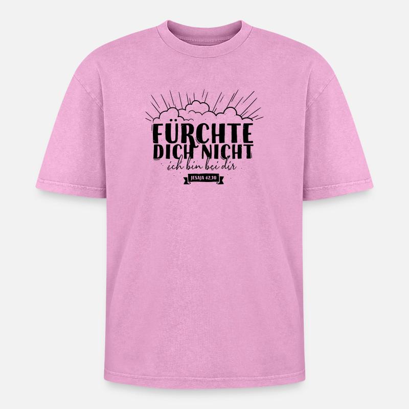Fear not - Oversized Unisex Premium Acid-Washed T-Shirt - acid washed pink