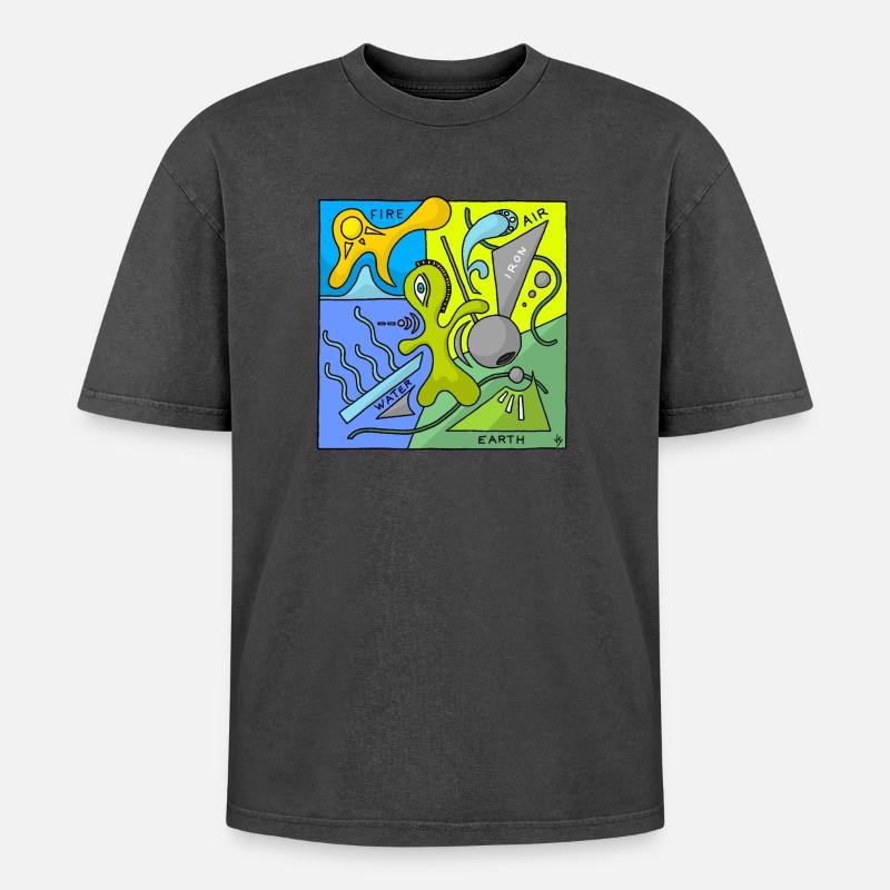 Ofenelemente - Oversized Unisex Premium Acid-Washed T-Shirt - undefined