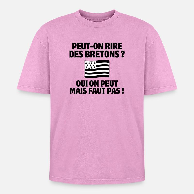 Brittany, Bretons, Breton, Celtic - Oversized Unisex Premium Acid-Washed T-Shirt - acid washed pink
