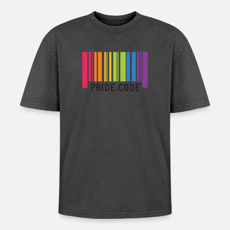 LGBT Pride Monat - Pride Code - Oversized Unisex Premium Acid-Washed T-Shirt - undefined