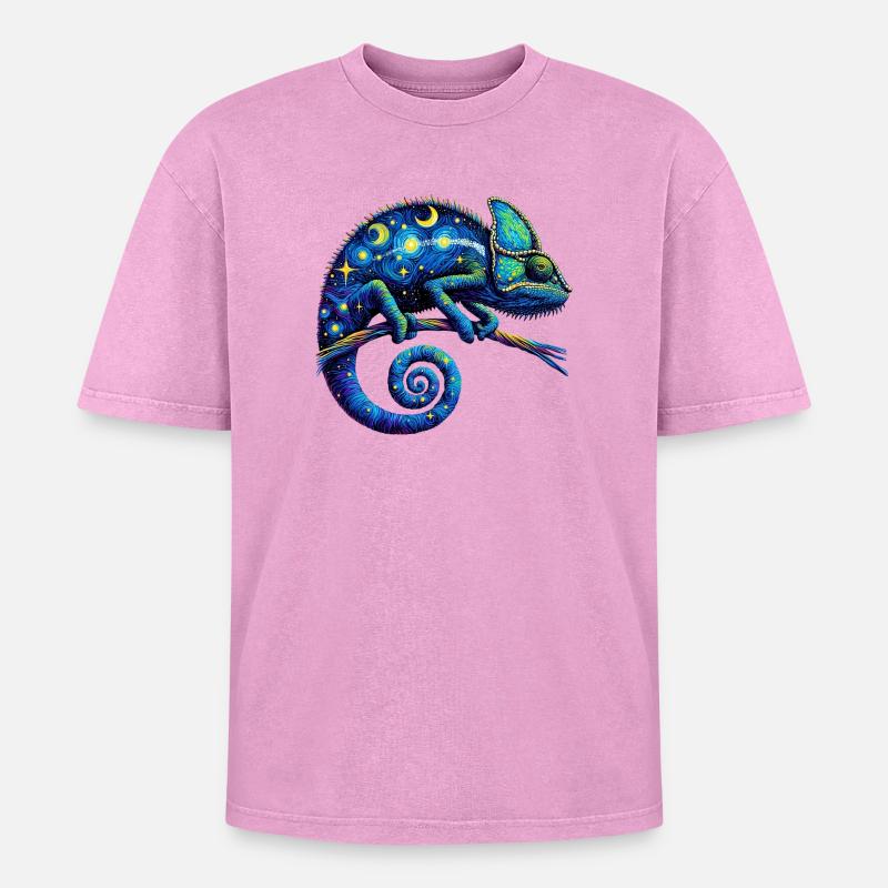 Chameleon - Oversized Unisex Premium Acid-Washed T-Shirt - acid washed pink
