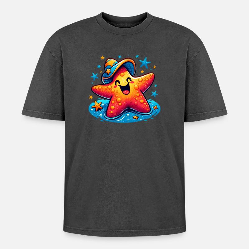 Starfish - Oversized Unisex Premium Acid-Washed T-Shirt - undefined