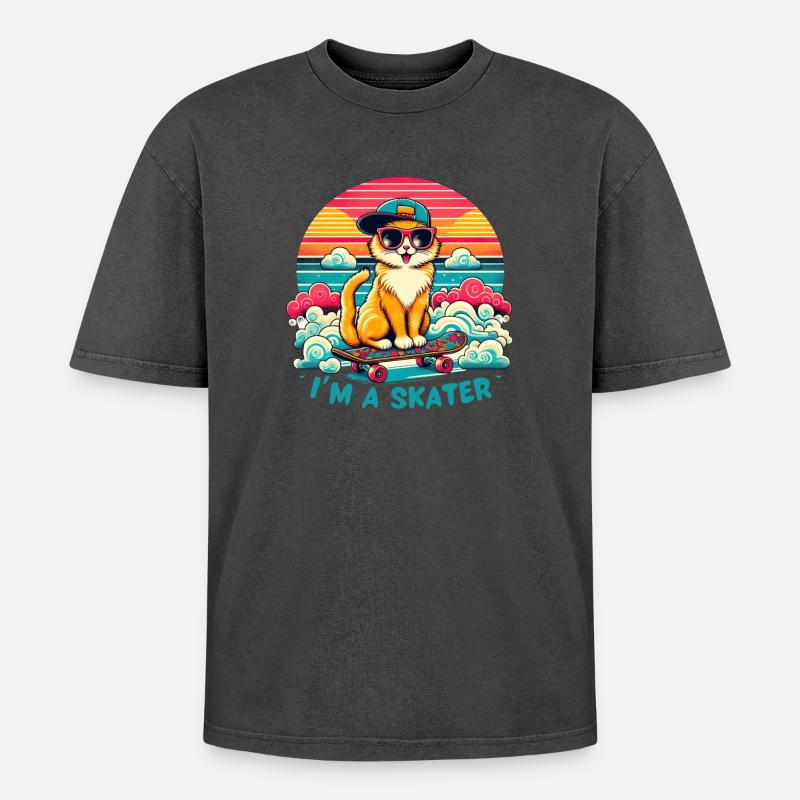 Ich bin ein Skater - Oversized Unisex Premium Acid-Washed T-Shirt - Pink Acid Wash