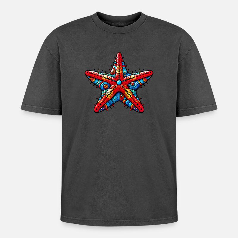 Seestern - Oversized Unisex Premium Acid-Washed T-Shirt - undefined