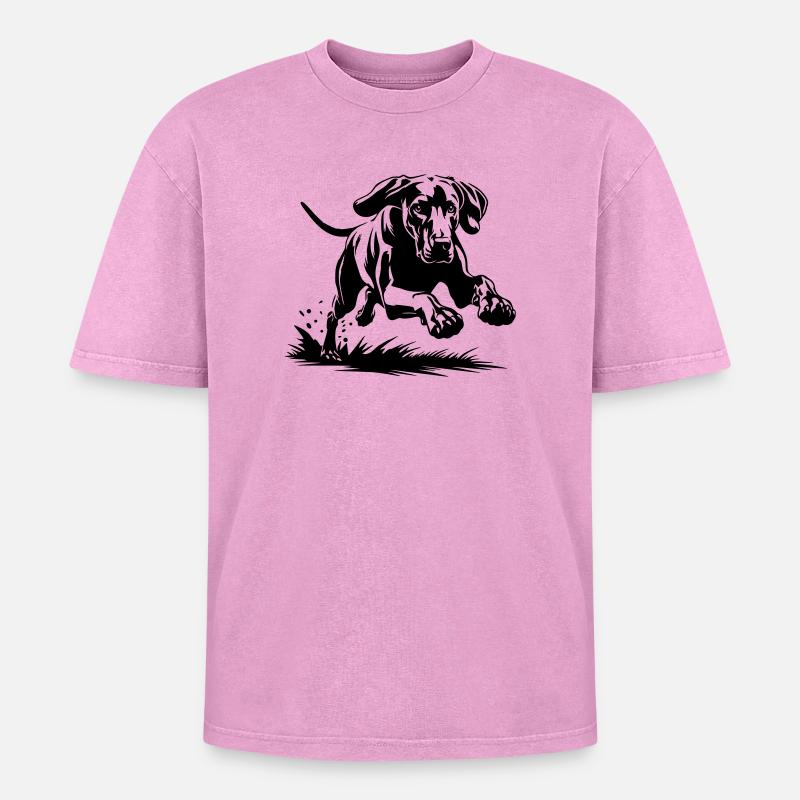 Weimaraner - T-shirt Premium unisexe oversize acid-washed - rose délavé acide