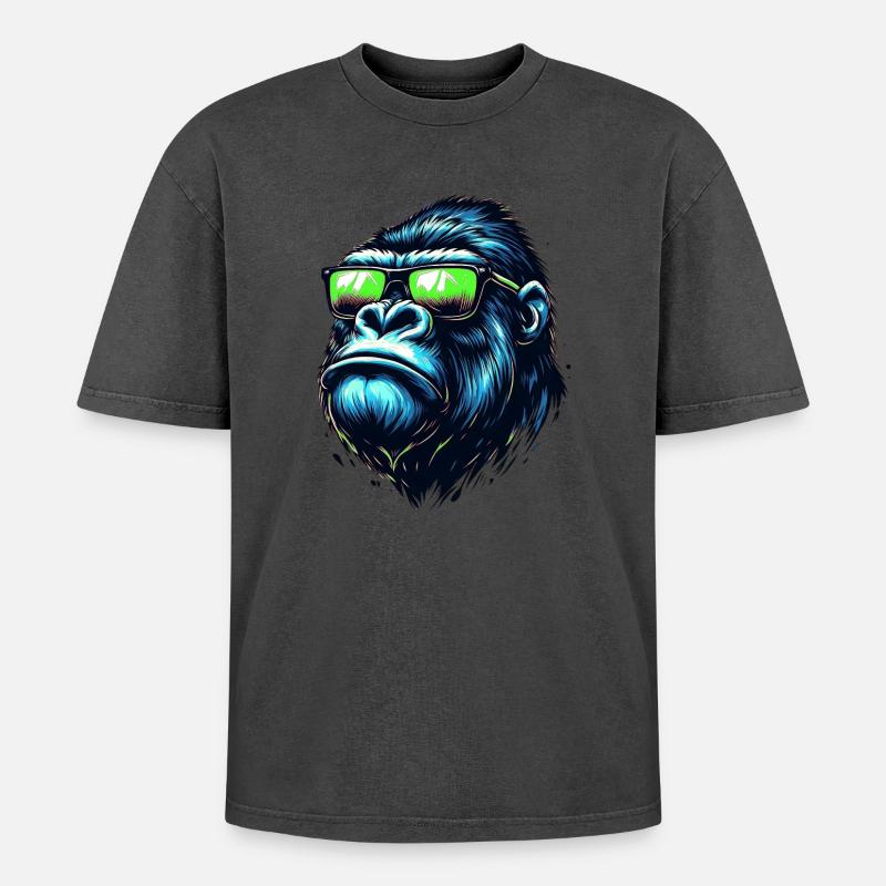 Gorilla - Oversized Unisex Premium Acid-Washed T-Shirt - undefined