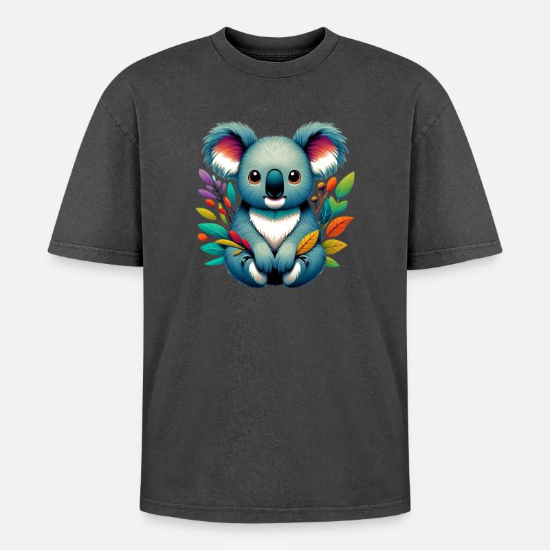 Koala - Oversized Unisex Premium Acid-Washed T-Shirt - undefined